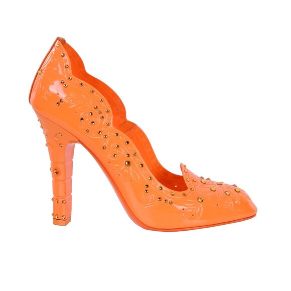 Dolce & Gabbana - Cinderella PVC Rhinestones Pumps Orange EUR 39 - Picture 1 of 5